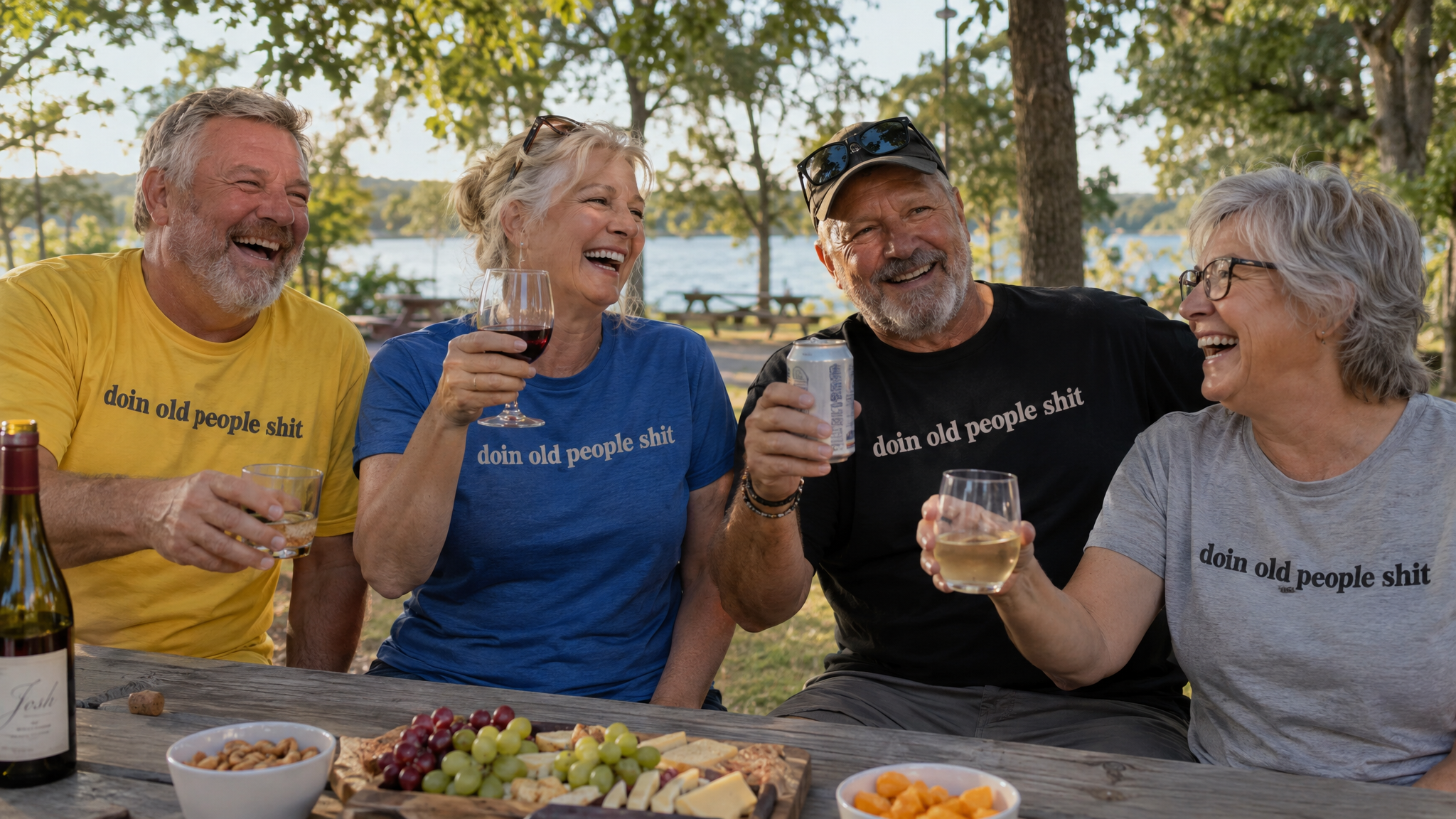 Friends enjoying a picnic, living the DOPS life
